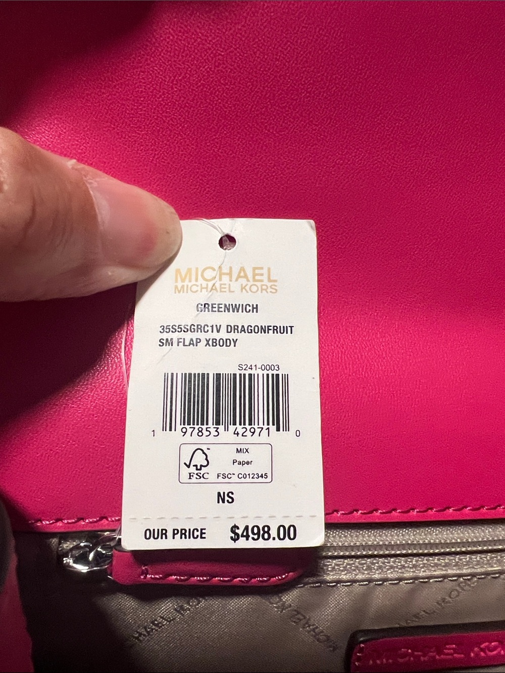 Michael Kors Hot Pink and White Zebra-Print Shoulder Bag - Picture 13 of 13